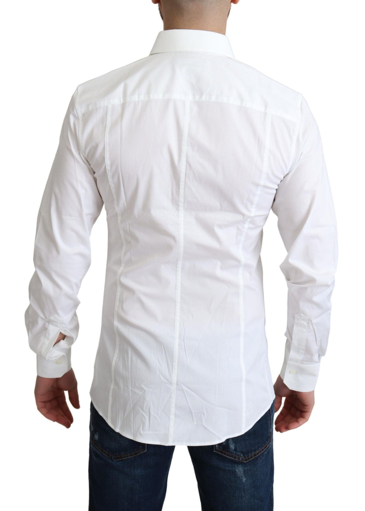 Chemise habillée SICILIA en coton stretch blanc Dolce & Gabbana pour homme