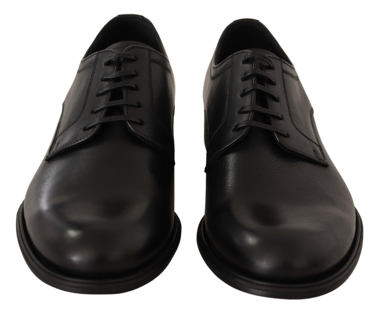 Chaussures Derby habillées à lacets en cuir noir Dolce & Gabbana pour homme