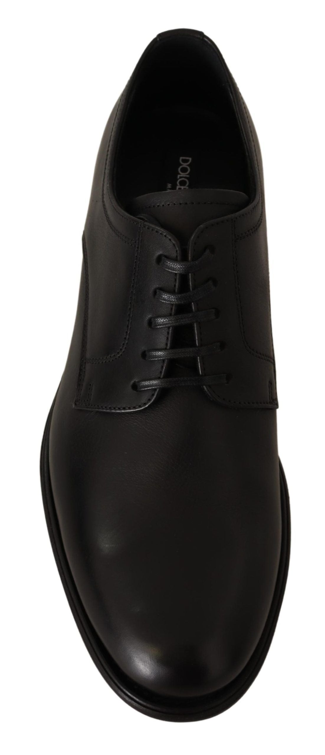 Chaussures Derby habillées à lacets en cuir noir Dolce & Gabbana pour homme