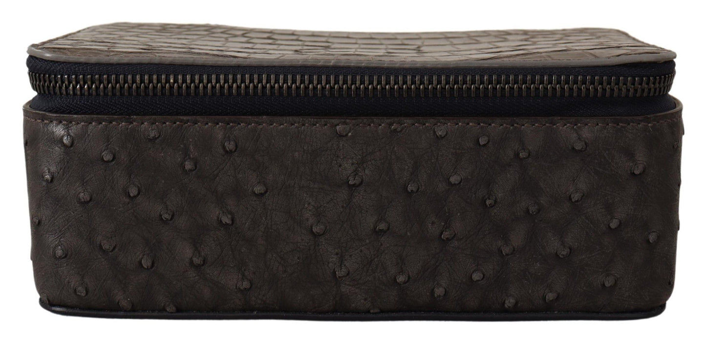 Trousse de toilette Dolce & Gabbana en cuir gris