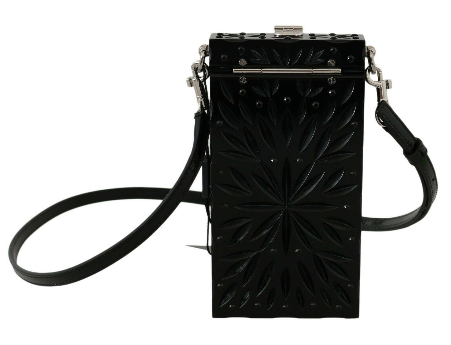Étui à cigarettes Dolce & Gabbana en cristal noir et plexiglas avec croix
