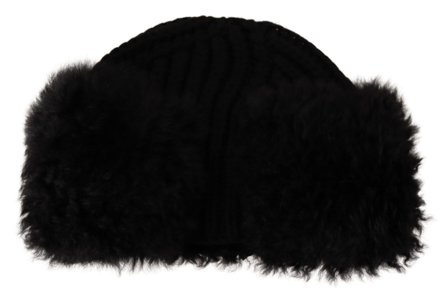 Bonnet en fourrure de cachemire noir Dolce & Gabbana pour femme