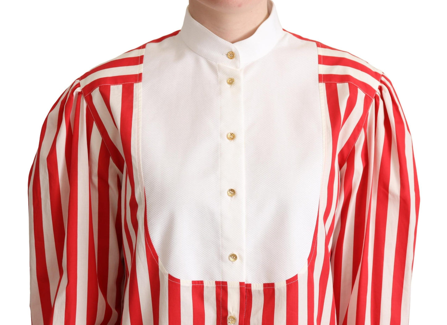 Chemise habillée à manches longues à rayures rouges et blanches Dolce & Gabbana