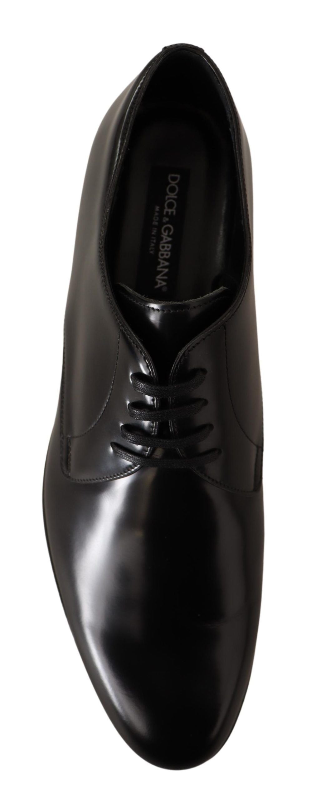 Chaussures Derby à lacets en cuir noir Dolce & Gabbana pour homme