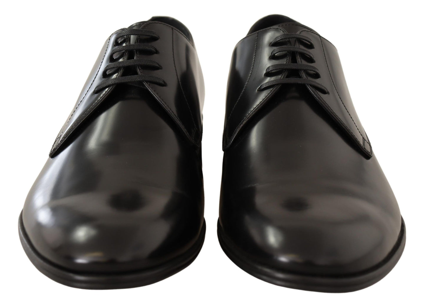 Chaussures Derby à lacets en cuir noir Dolce & Gabbana pour homme