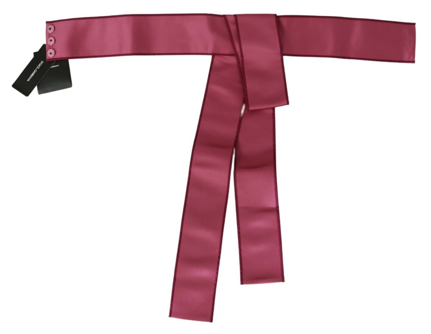 Ceinture large à 3 boutons Dolce & Gabbana en soie rose 100 %