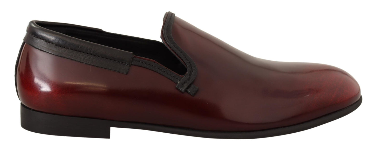 Mocassins habillés en cuir verni bordeaux Dolce & Gabbana