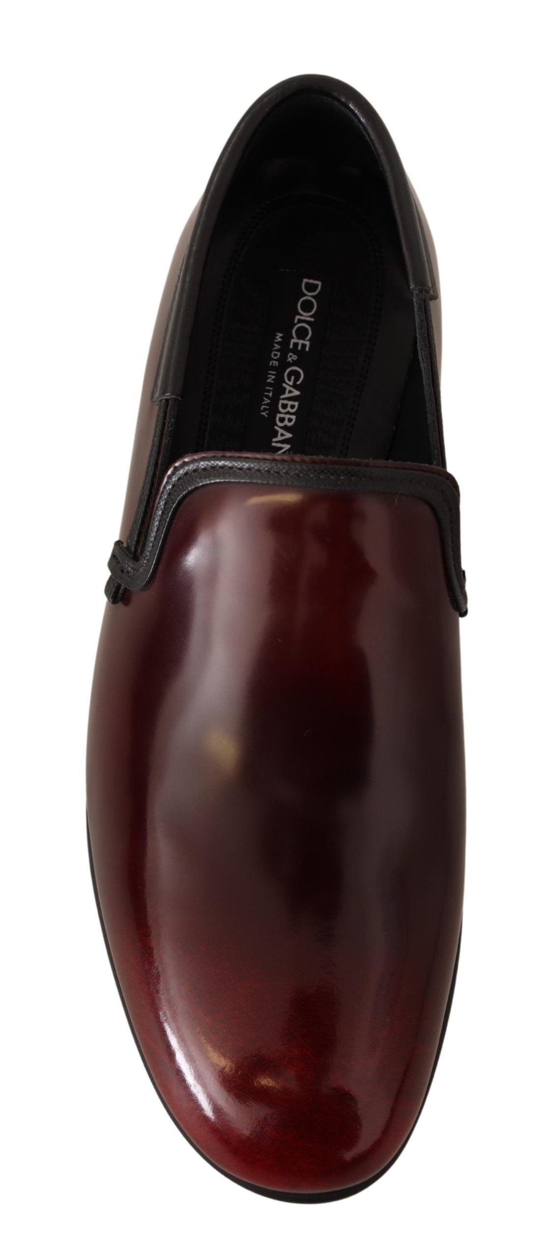 Mocassins habillés en cuir verni bordeaux Dolce & Gabbana