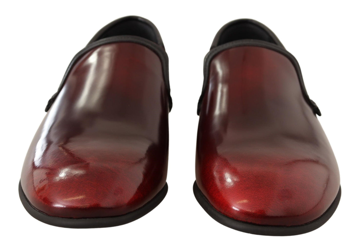 Mocassins habillés en cuir verni bordeaux Dolce & Gabbana