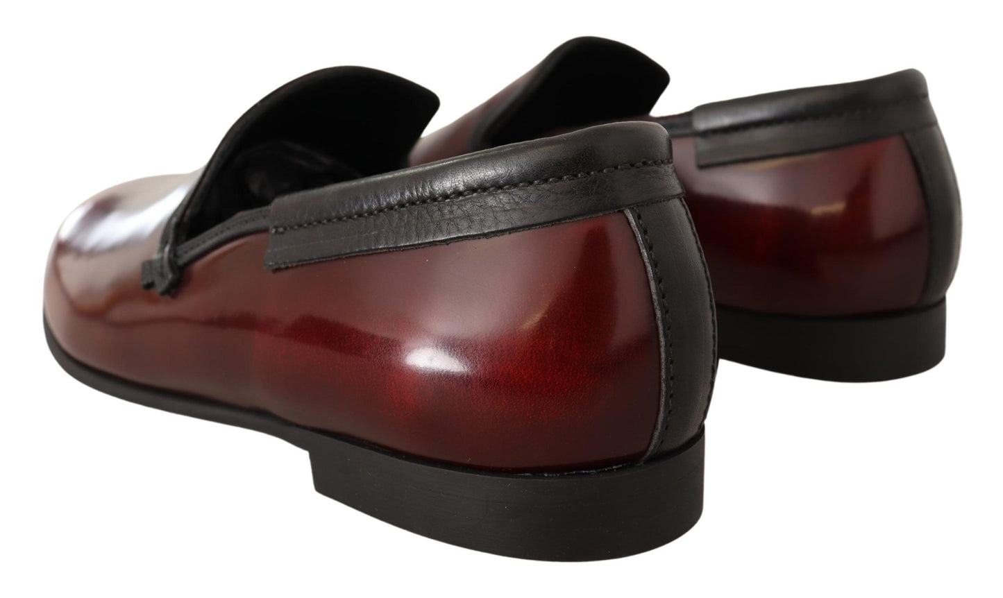 Mocassins habillés en cuir verni bordeaux Dolce & Gabbana