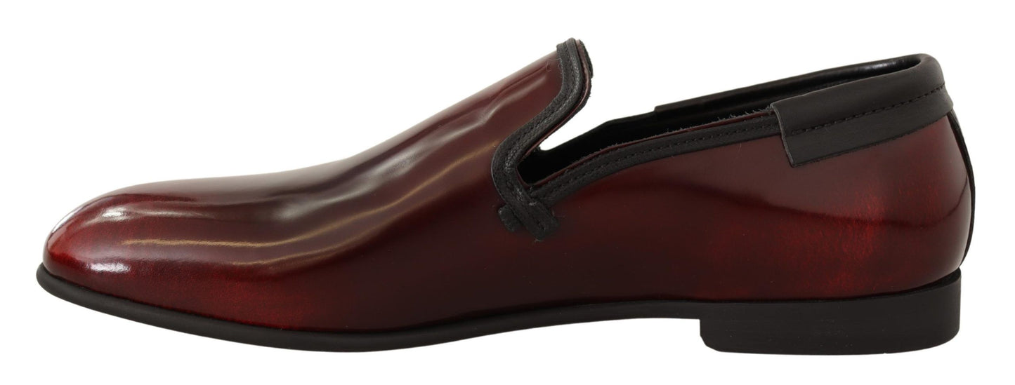 Mocassins habillés en cuir verni bordeaux Dolce & Gabbana