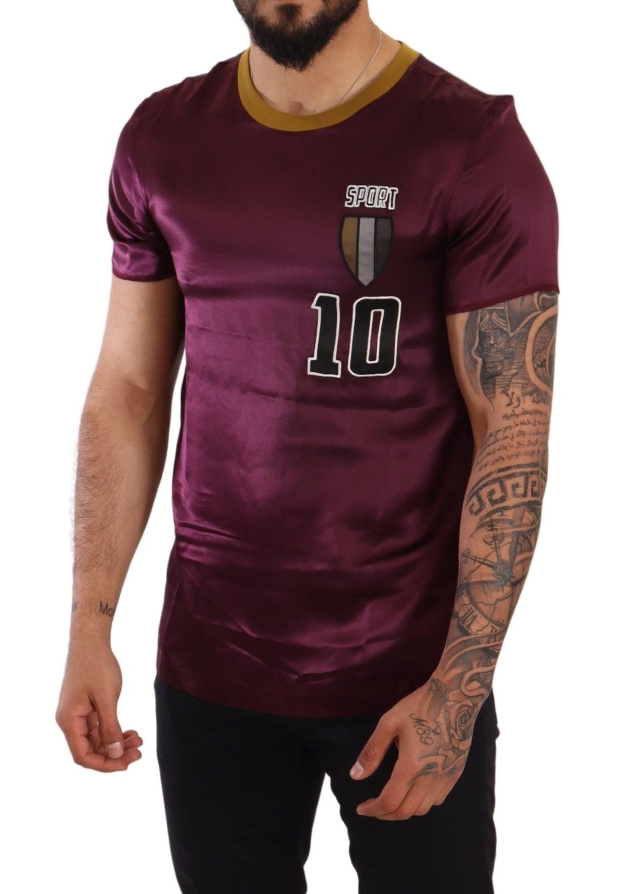 T-shirt ras du cou violet Dolce & Gabbana Sport 10 brodé