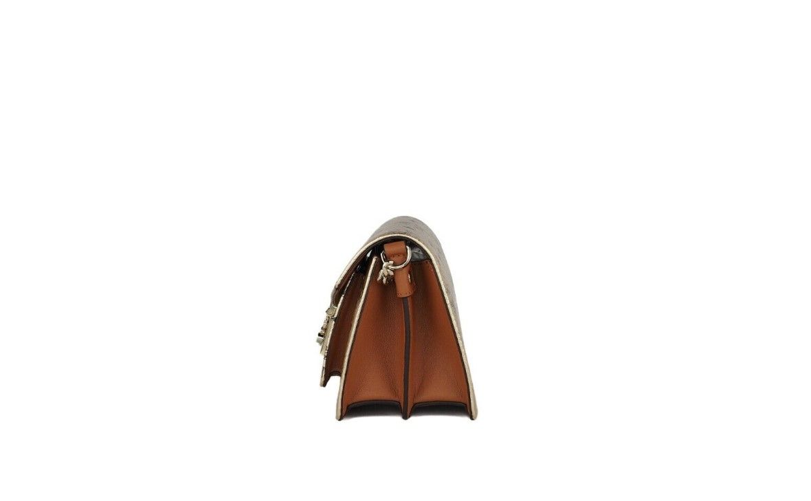 Sac à main à bandoulière MCM Signature Berlin en cuir avec mini rabat et logo diamant doré