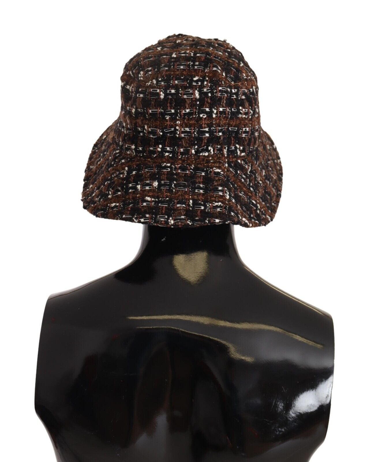Chapeau seau à large bord en tissu tissé multicolore Dolce & Gabbana