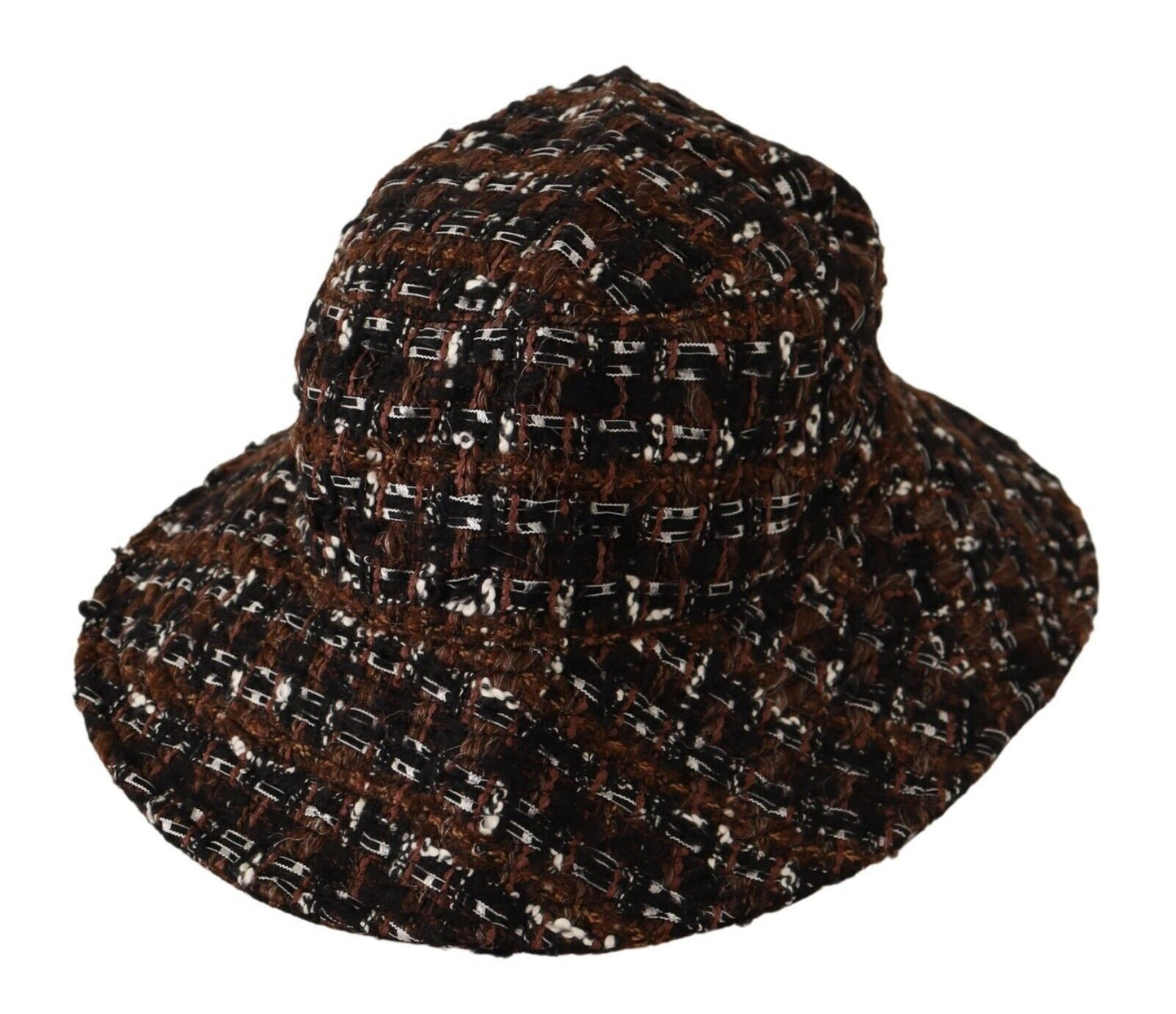 Chapeau seau à large bord en tissu tissé multicolore Dolce & Gabbana