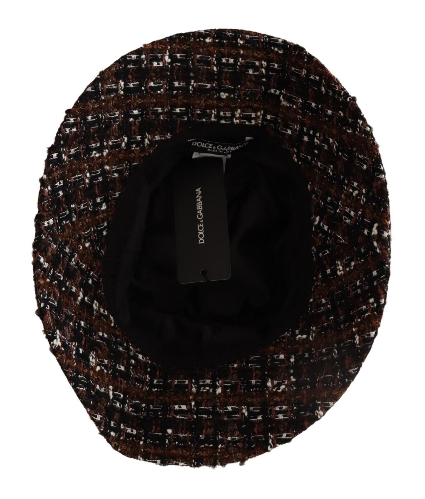 Chapeau seau à large bord en tissu tissé multicolore Dolce & Gabbana