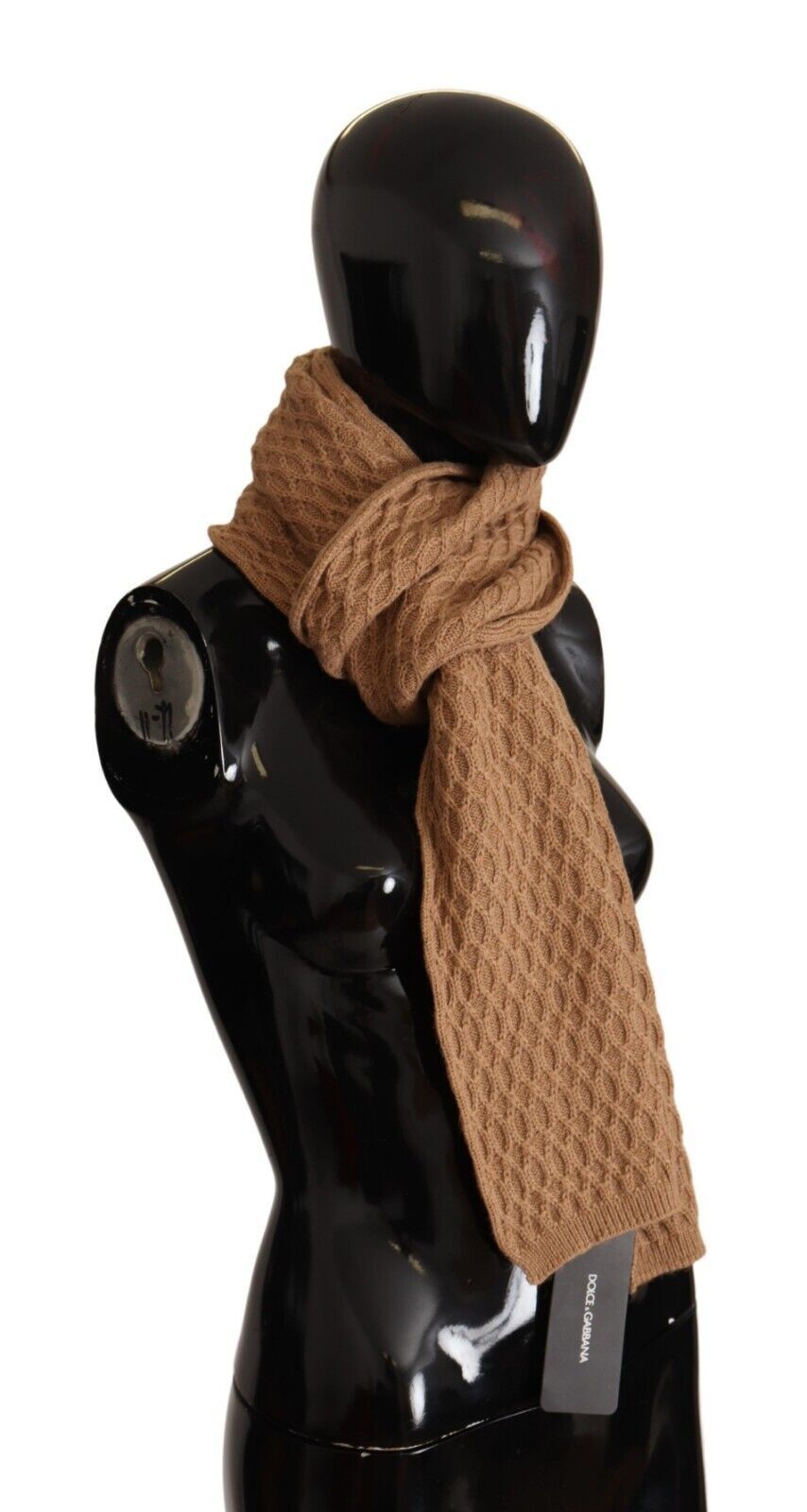 Écharpe en tricot marron foncé Dolce & Gabbana en cachemire camel