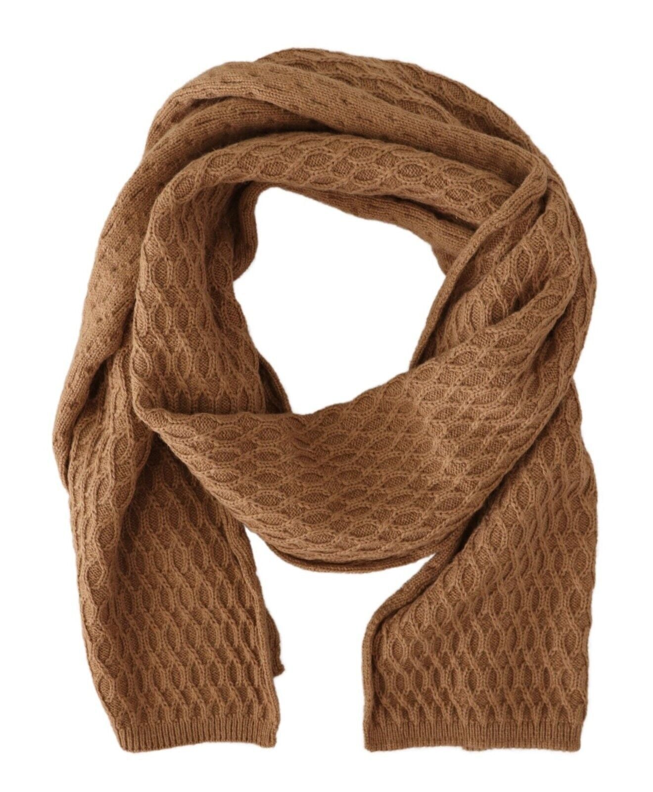 Écharpe en tricot marron foncé Dolce & Gabbana en cachemire camel