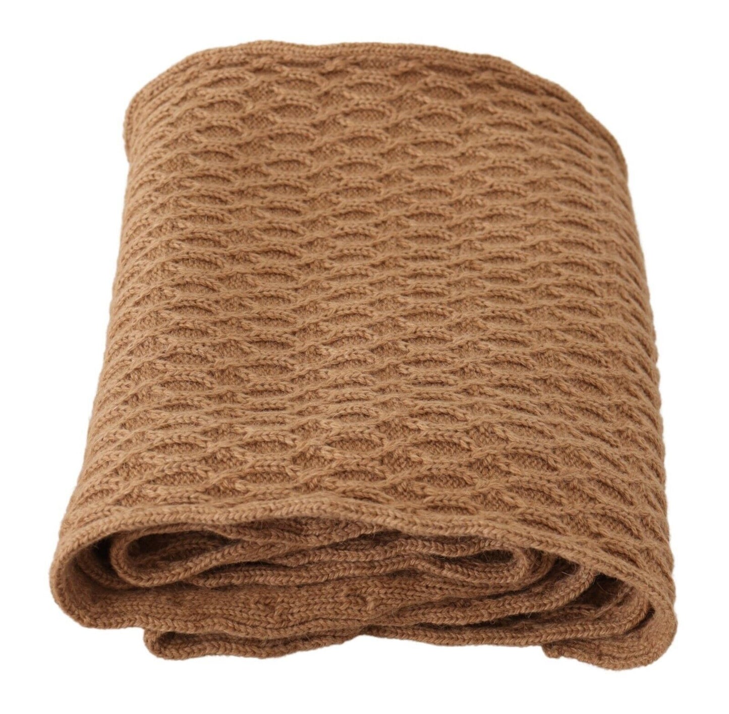 Écharpe en tricot marron foncé Dolce & Gabbana en cachemire camel