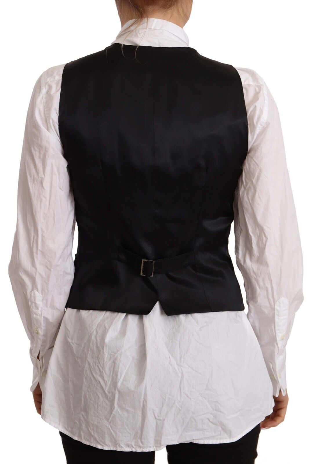 Dolce & Gabbana Haut sans manches boutonné noir en viscose