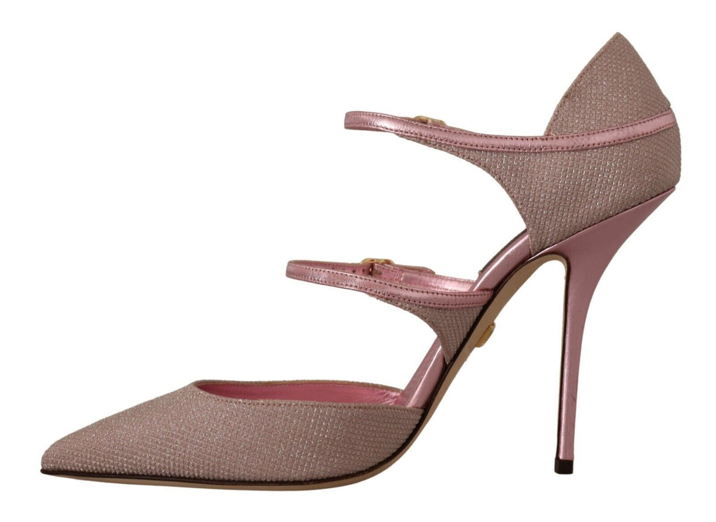 Sandales à lanières pailletées roses Dolce & Gabbana Chaussures Mary Jane
