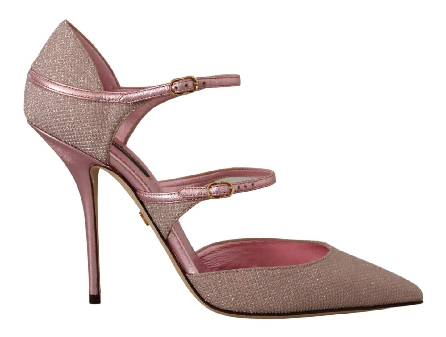 Sandales à lanières pailletées roses Dolce & Gabbana Chaussures Mary Jane