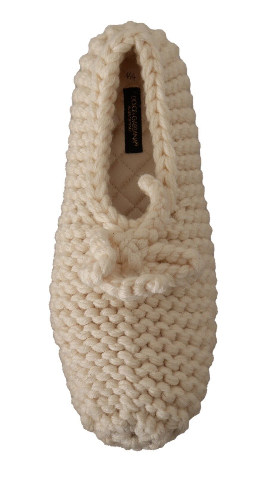 Ballerines blanches à enfiler Dolce & Gabbana en tricot de laine