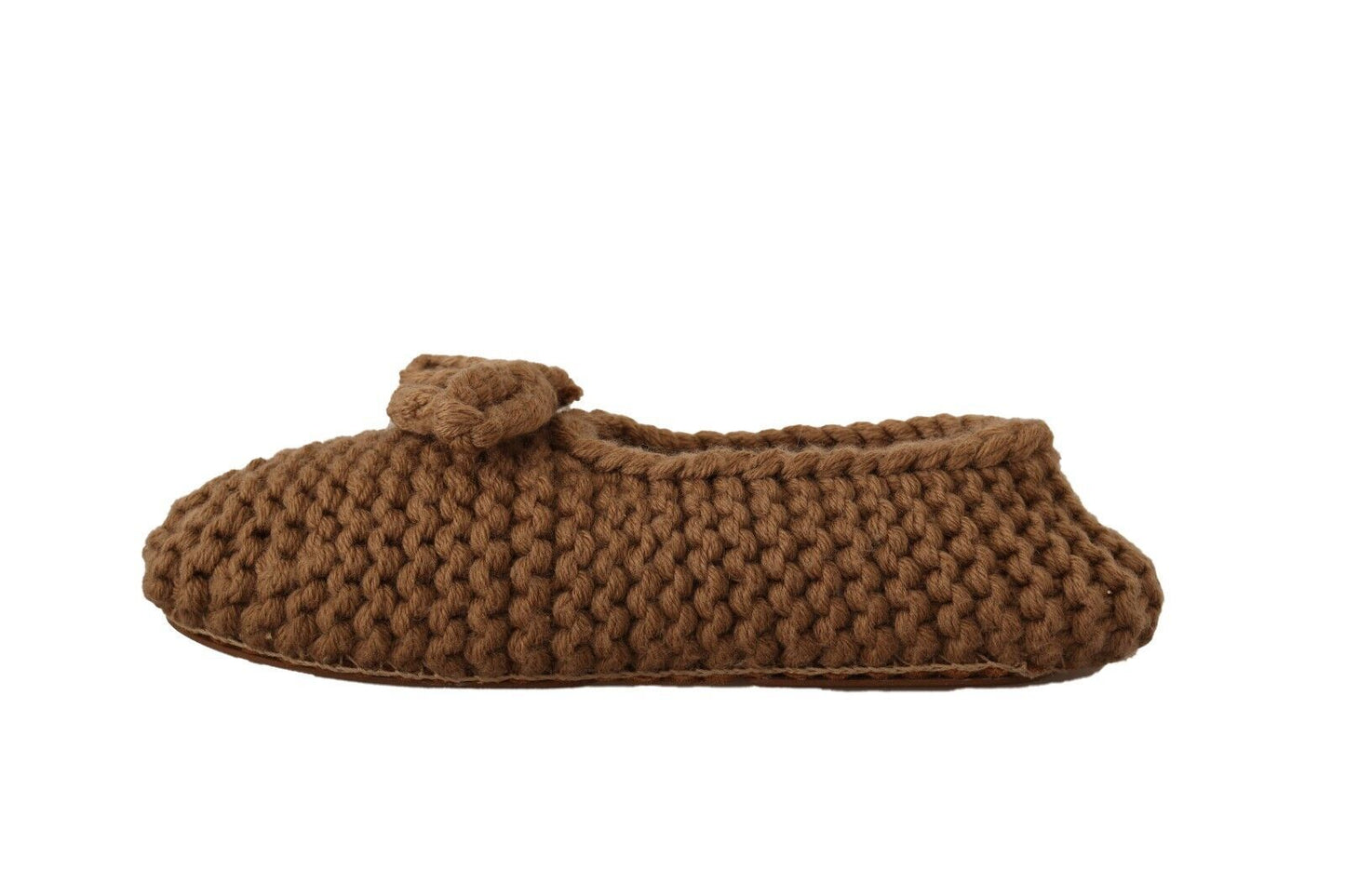 Ballerines plates à enfiler Dolce & Gabbana marron en laine tricotée