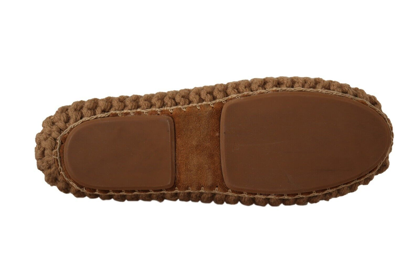 Ballerines plates à enfiler Dolce & Gabbana marron en laine tricotée