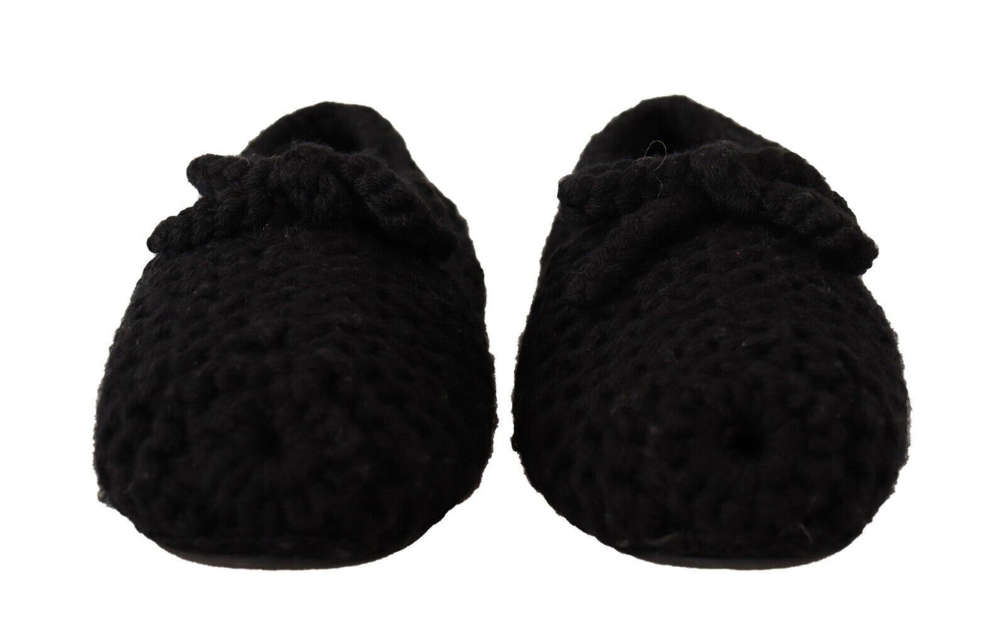 Ballerines plates noires Dolce & Gabbana en tricot de laine
