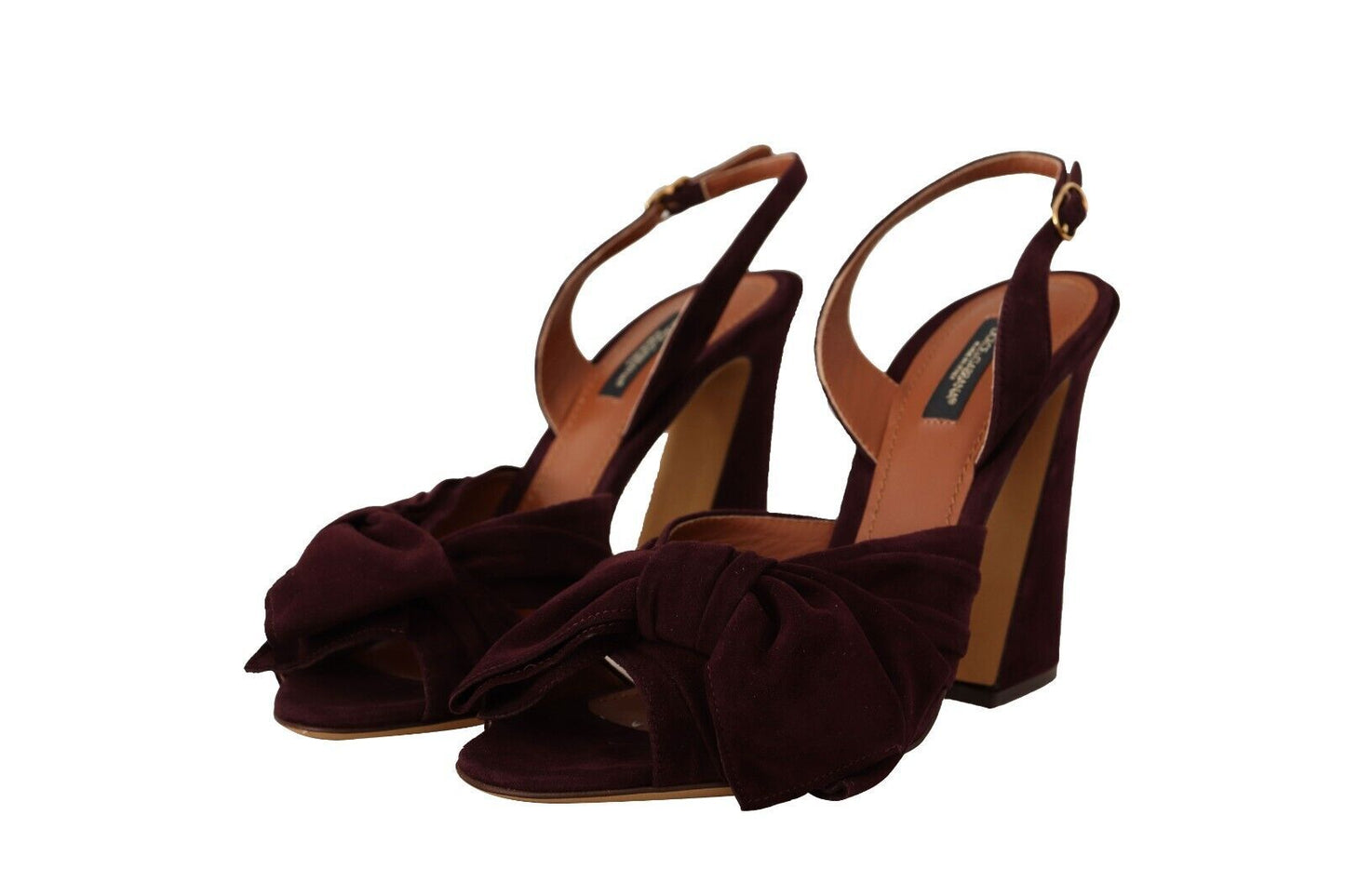 Sandales à bride cheville en daim violet foncé Dolce & Gabbana