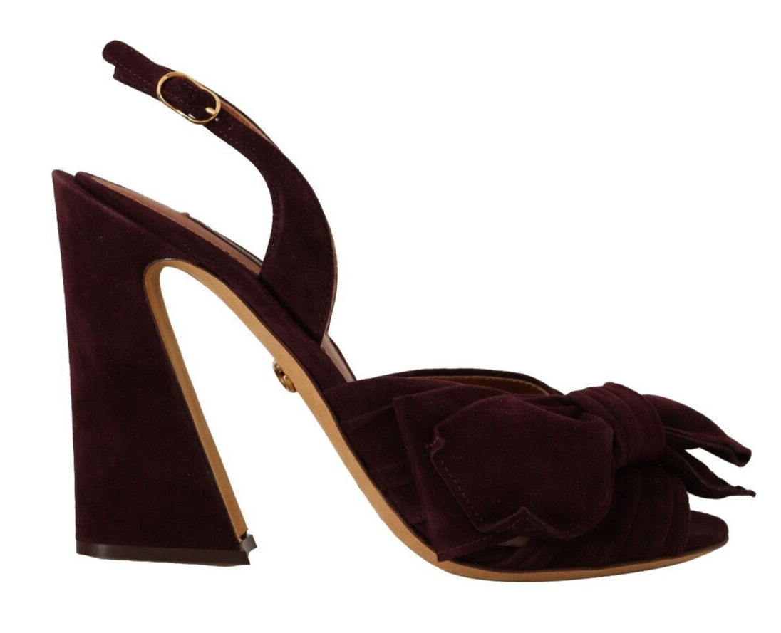 Sandales à bride cheville en daim violet foncé Dolce & Gabbana