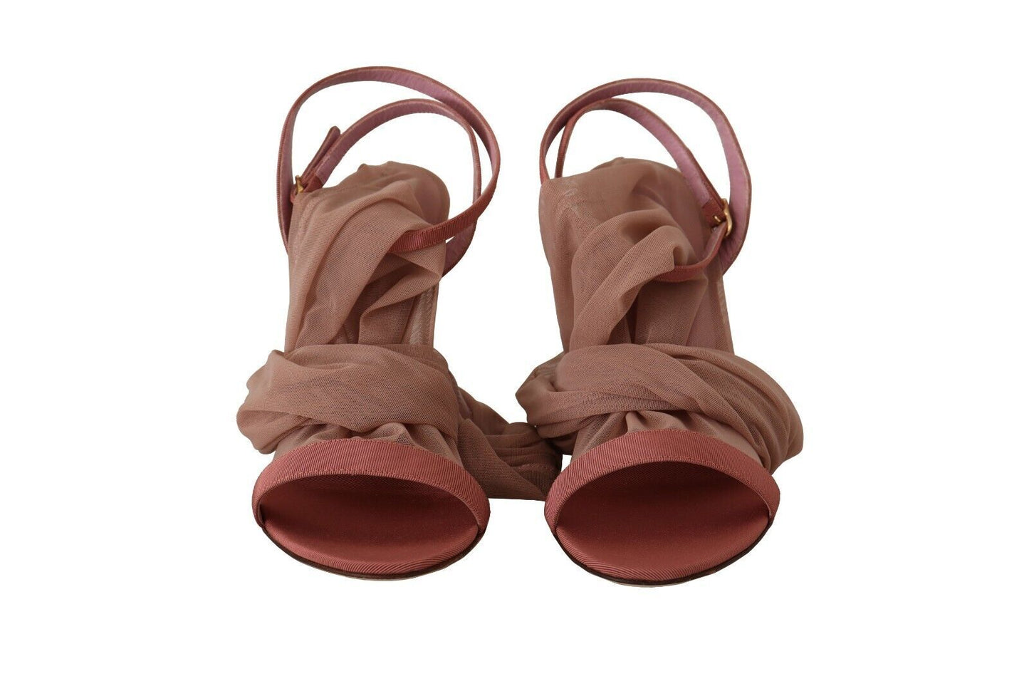 Sandales Dolce & Gabbana en tulle rose extensible à brides à la cheville