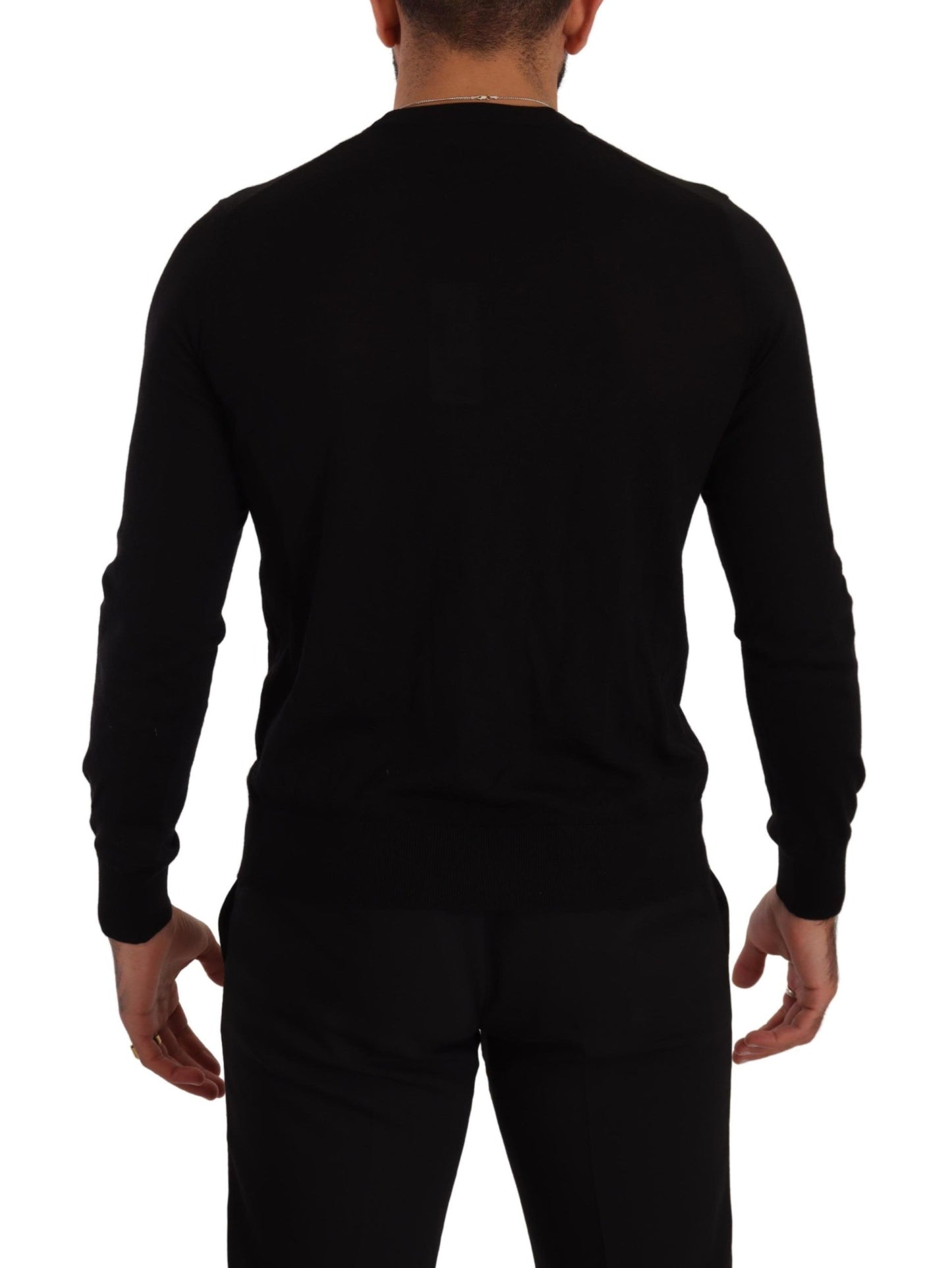 Pull cardigan boutonné en cachemire noir Dolce & Gabbana