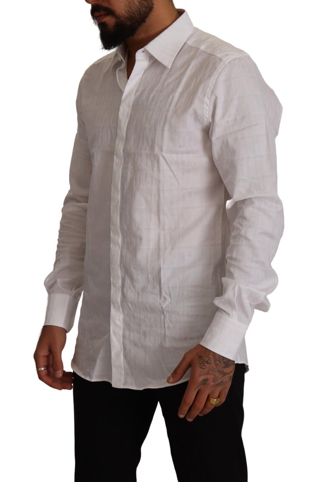 Chemise habillée slim en coton Dolce & Gabbana White GOLD