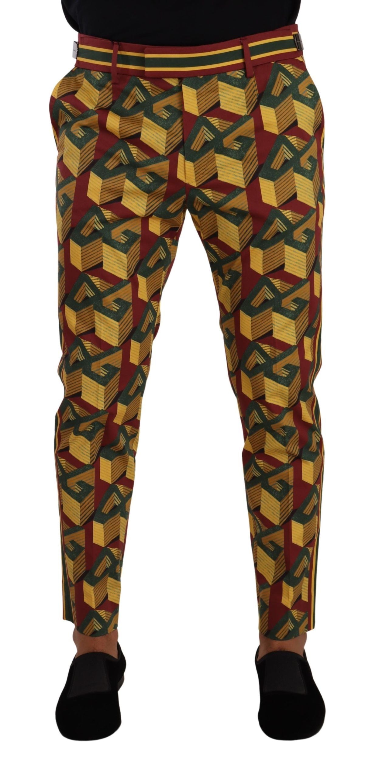 Pantalon fuselé en coton Dolce & Gabbana à logo multicolore