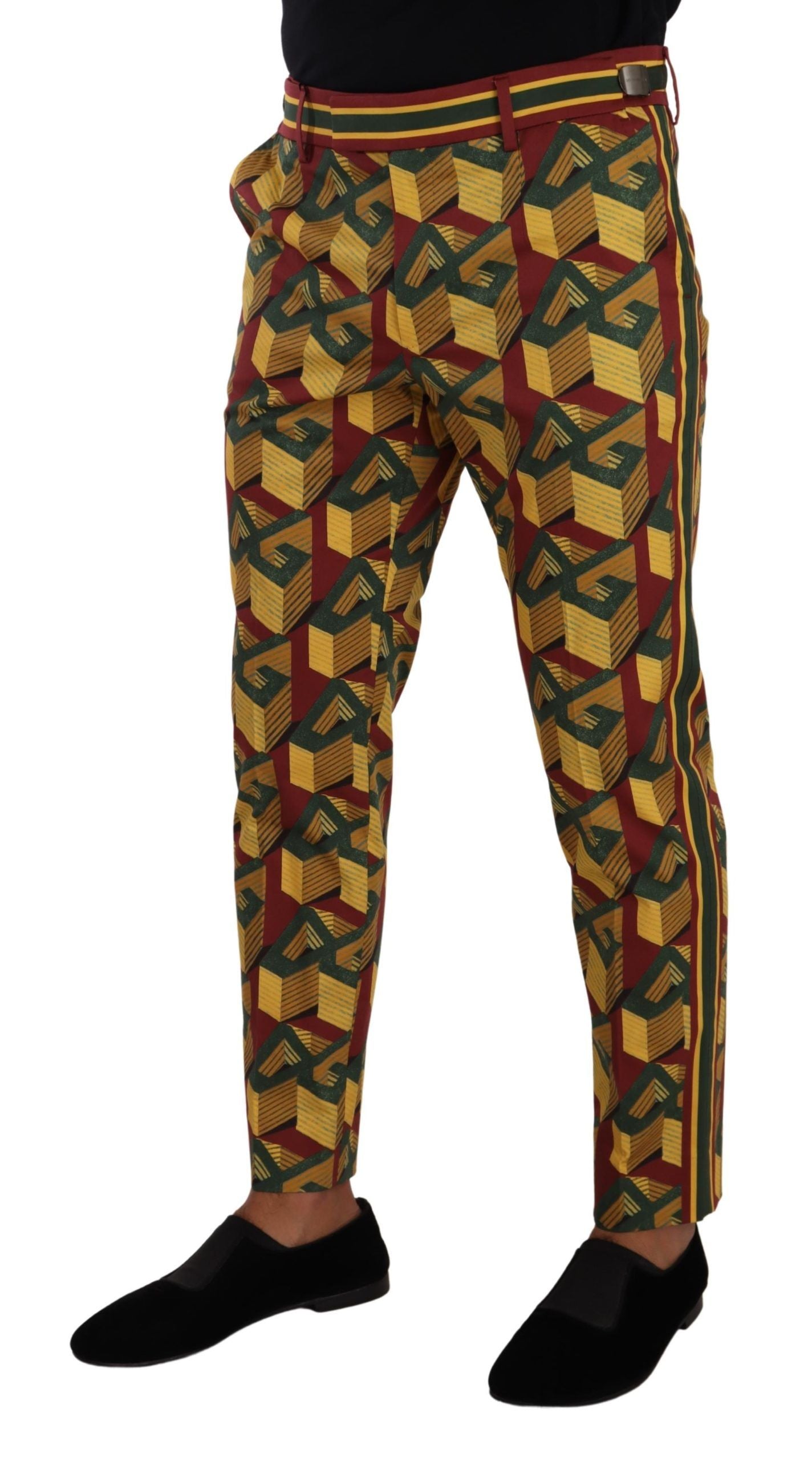 Pantalon fuselé en coton Dolce & Gabbana à logo multicolore