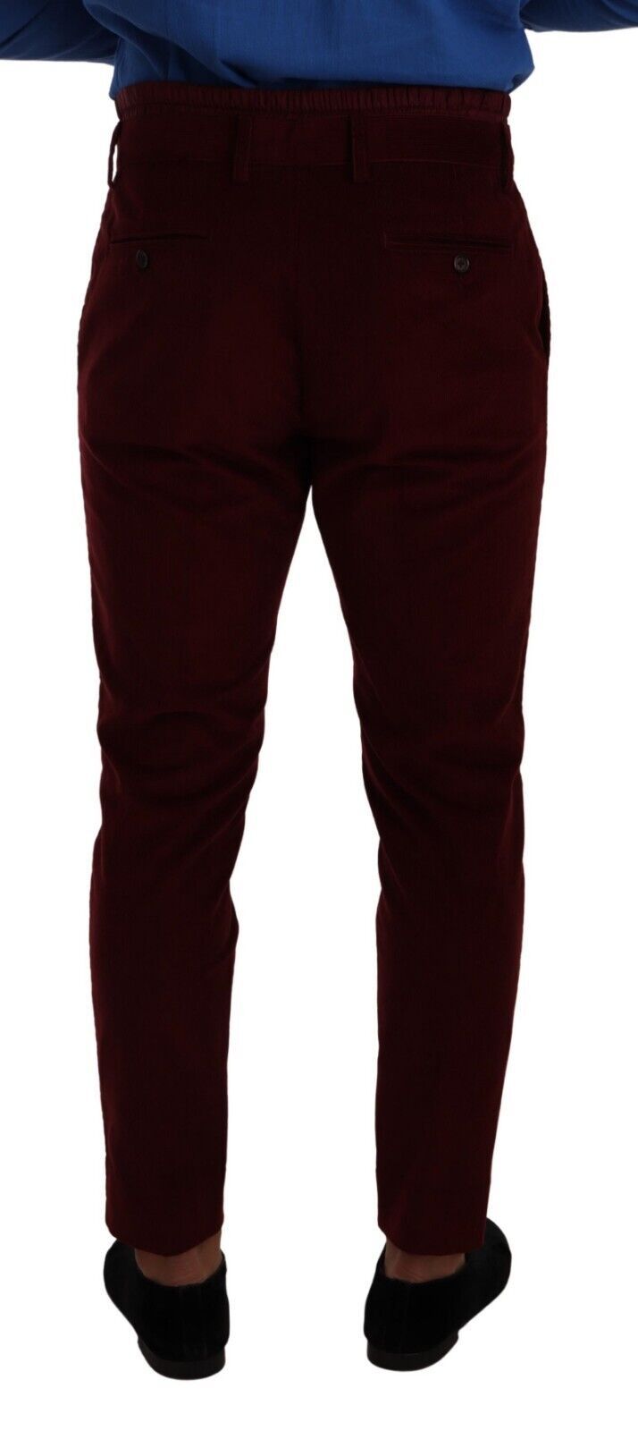 Pantalon habillé en velours bordeaux Dolce & Gabbana pour homme