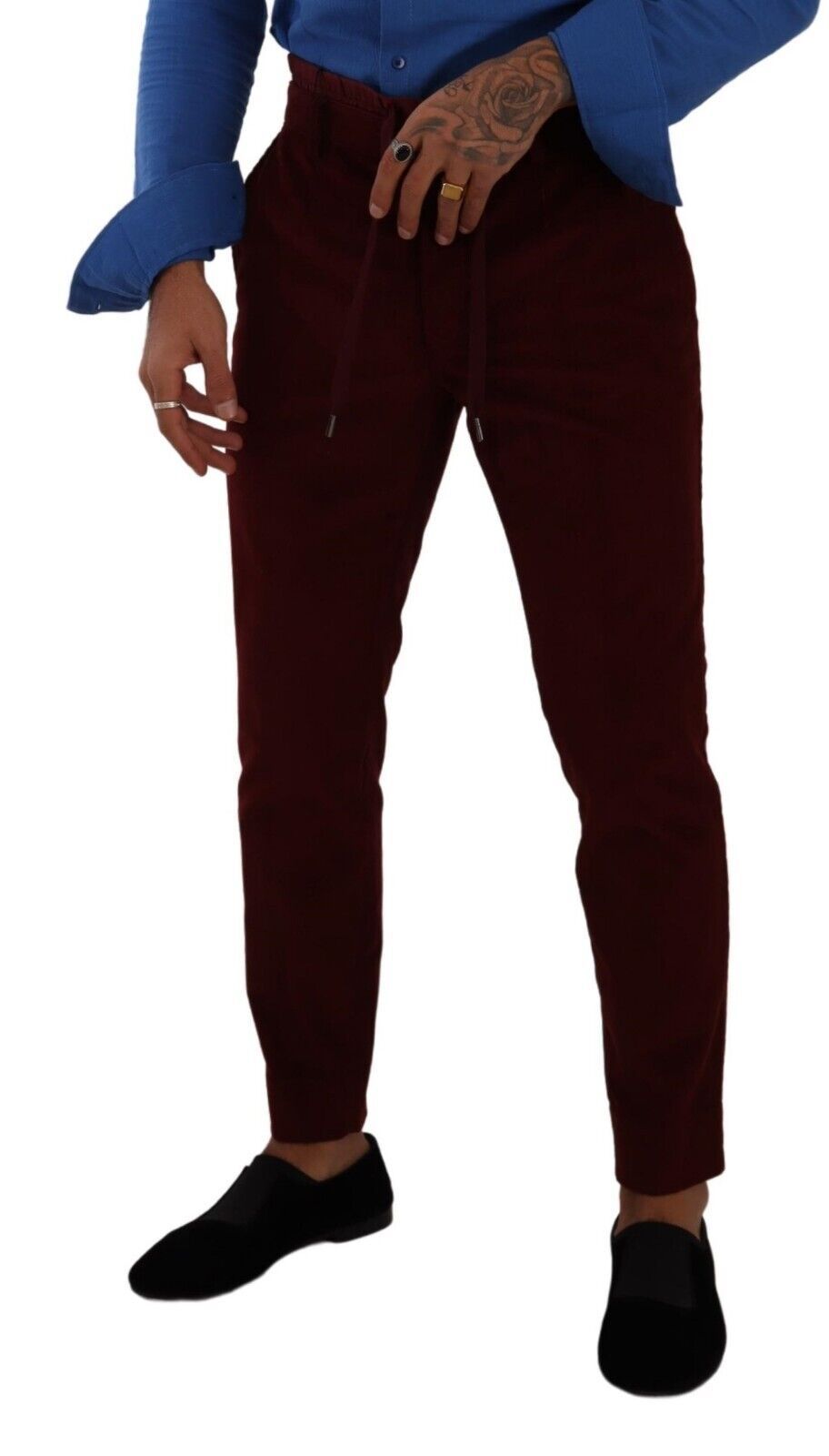 Pantalon habillé en velours bordeaux Dolce & Gabbana pour homme