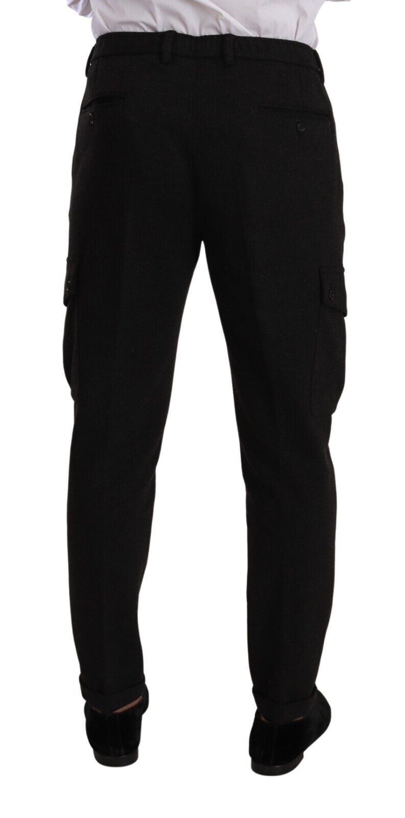 Pantalon cargo skinny en viscose noire Dolce & Gabbana pour homme