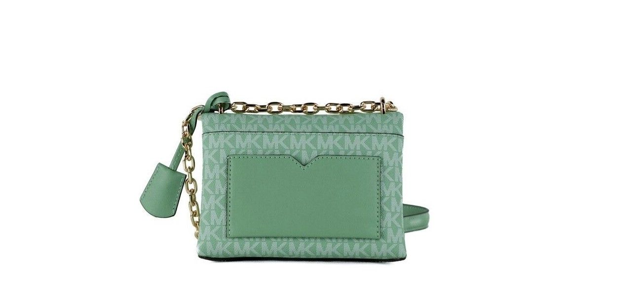 Michael Kors – Kleine, wandelbare Umhängetasche „Cece“ aus PVC mit charakteristischer Klappe in Seegrün