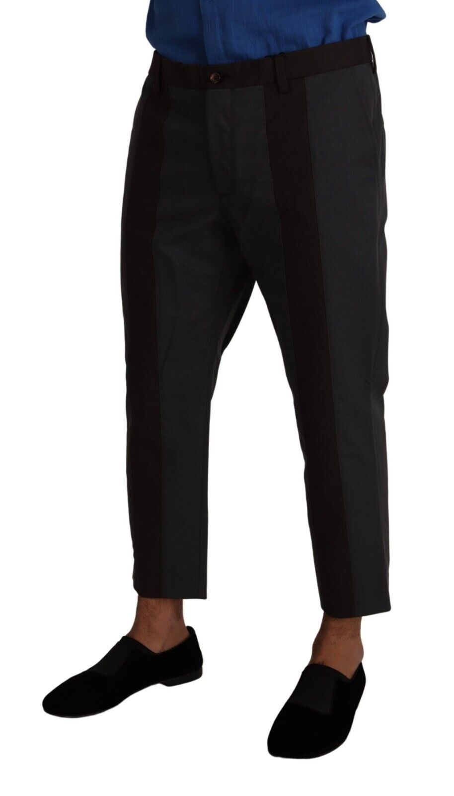 Pantalon court rayé gris bordeaux Dolce & Gabbana