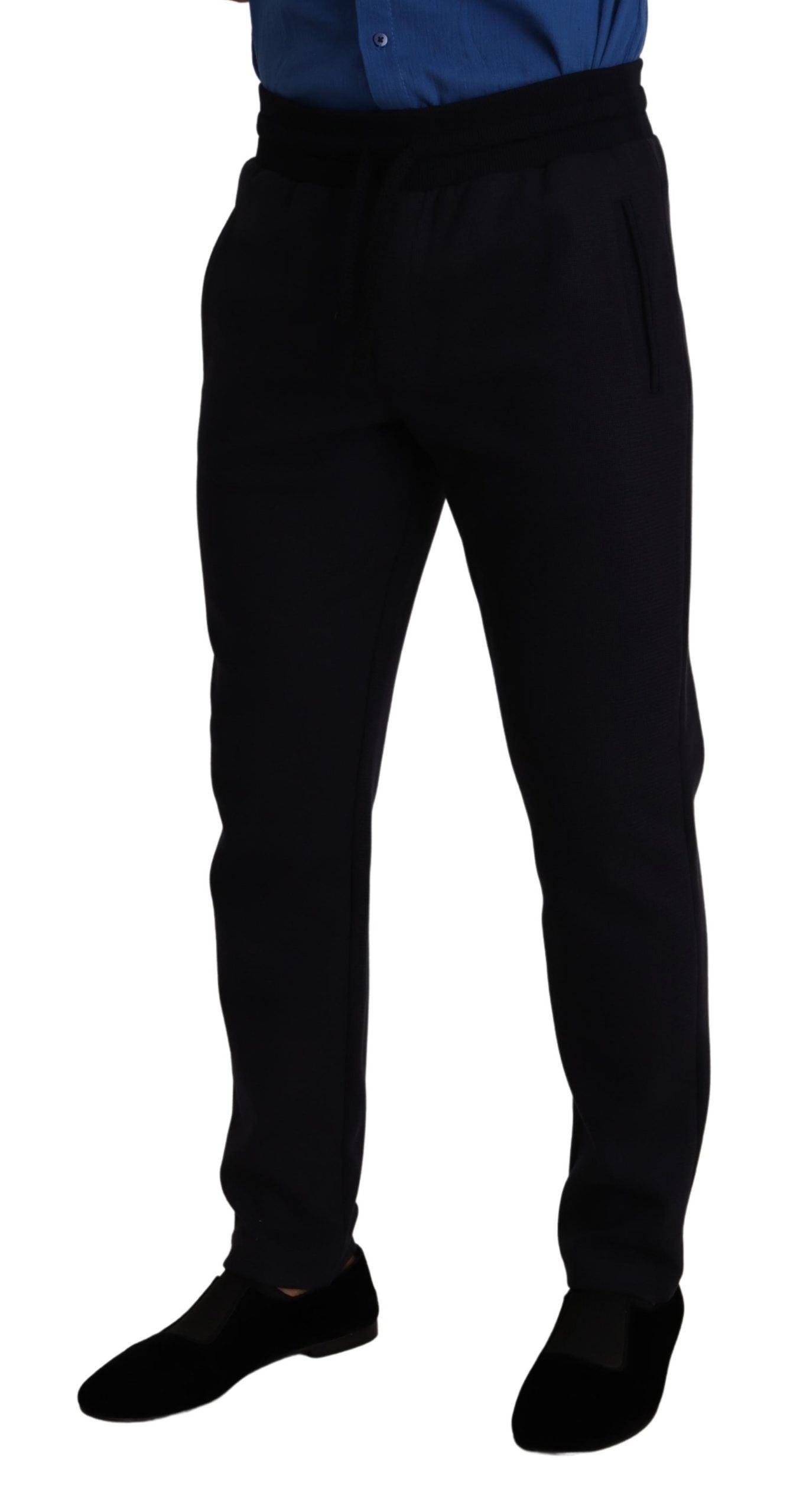 Pantalon de jogging en coton stretch bleu Dolce & Gabbana