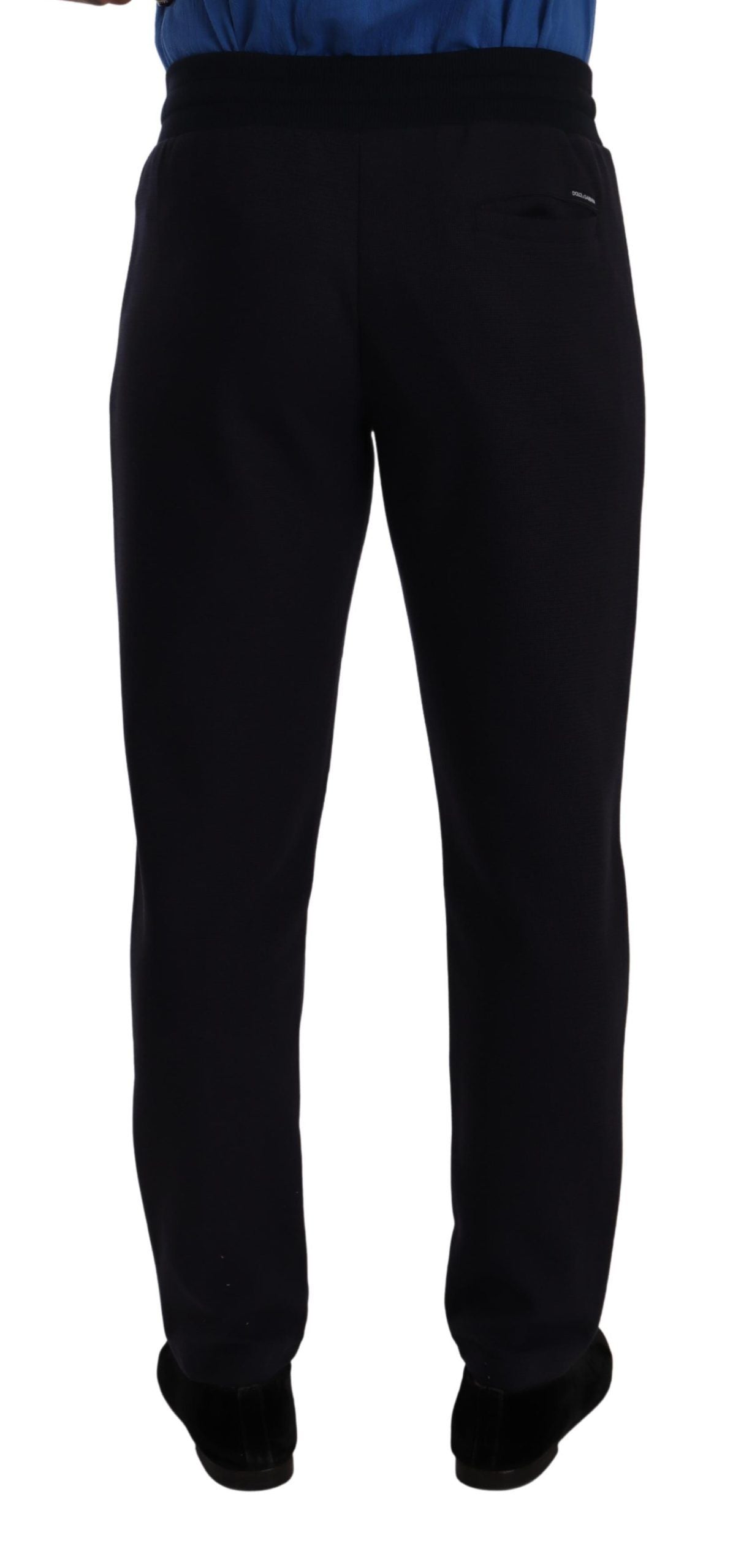 Pantalon de jogging en coton stretch bleu Dolce & Gabbana