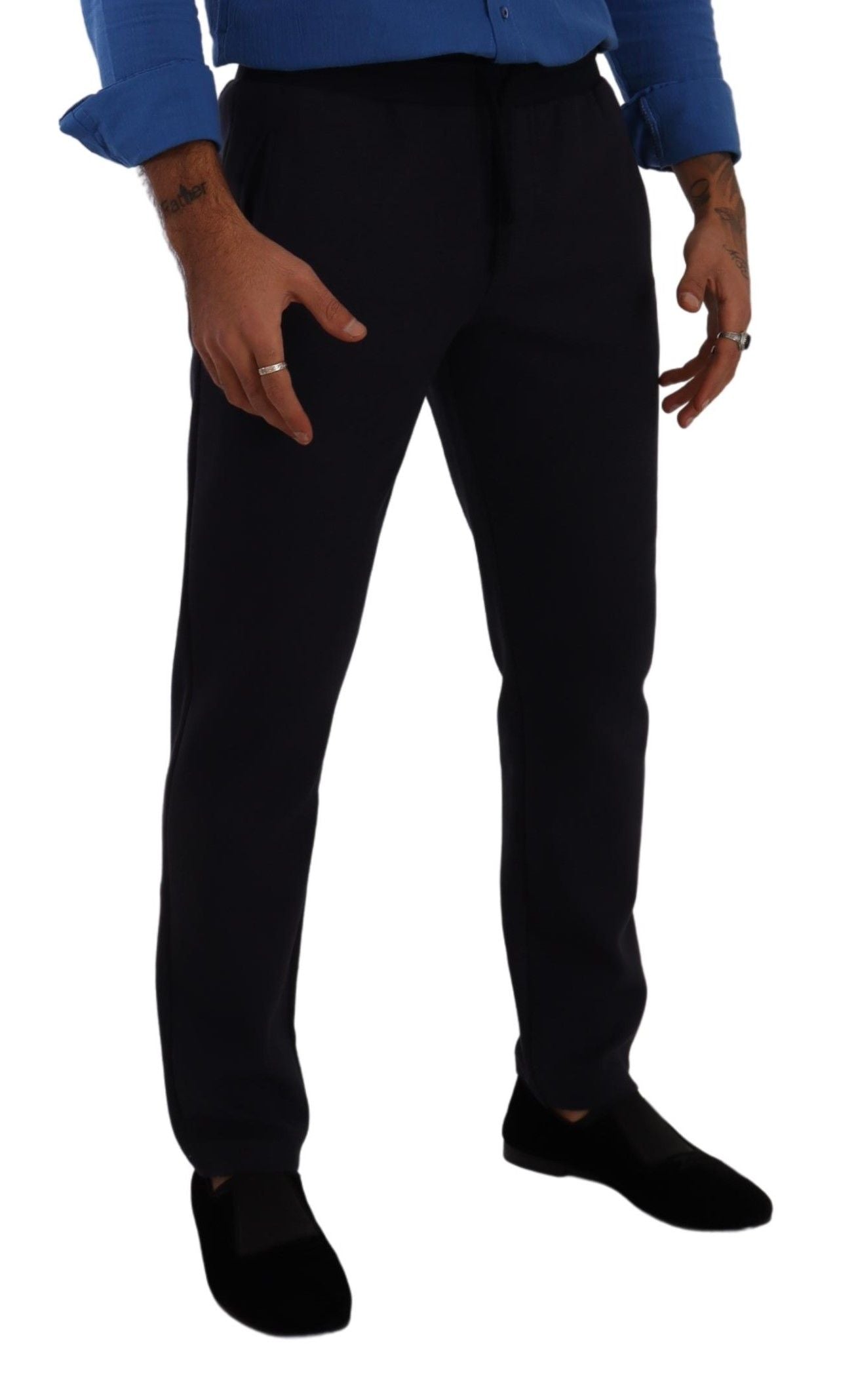 Pantalon de jogging en coton stretch bleu Dolce & Gabbana