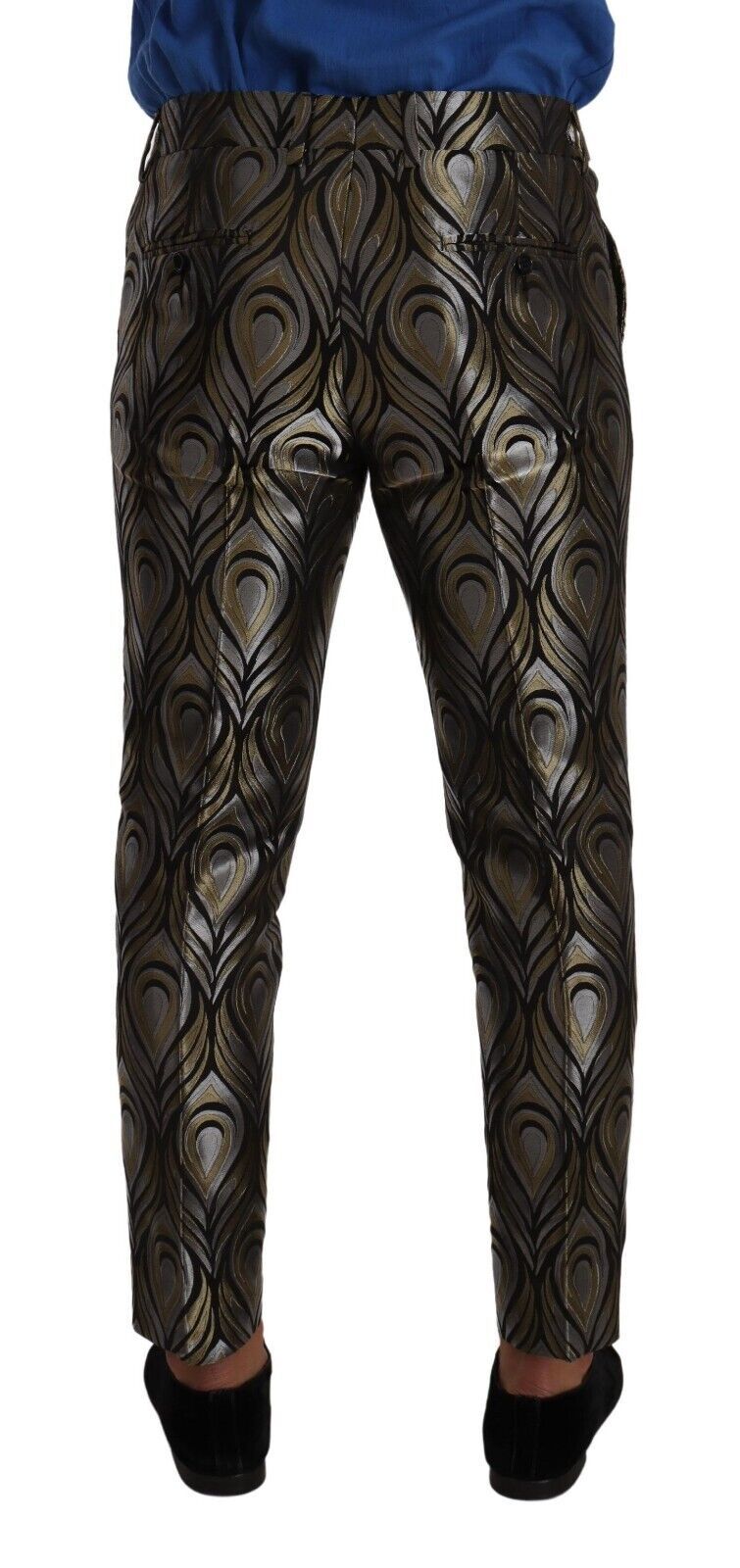 Pantalon habillé Dolce & Gabbana en jacquard argenté et doré pour homme