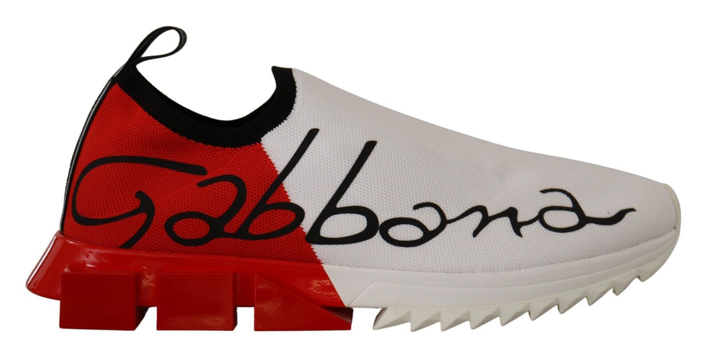 Baskets sandales Sorrento blanches et rouges Dolce & Gabbana