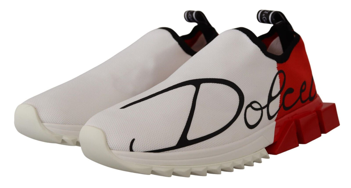 Baskets sandales Sorrento blanches et rouges Dolce & Gabbana