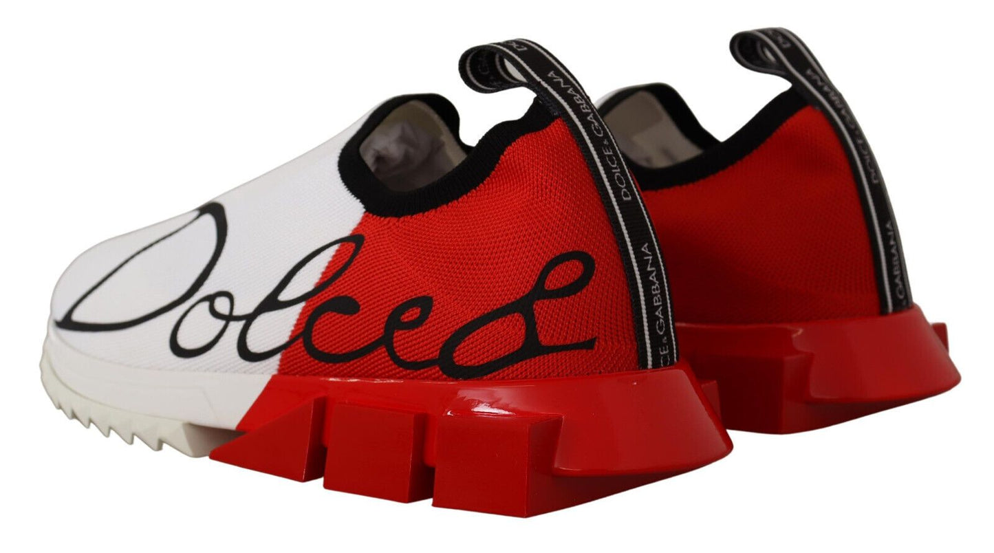 Baskets sandales Sorrento blanches et rouges Dolce & Gabbana