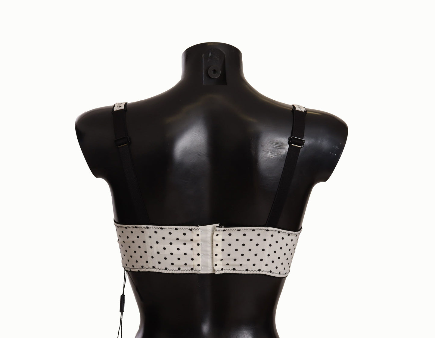Dolce & Gabbana Soutien-gorge balconnet en dentelle satinée à pois blancs et noirs